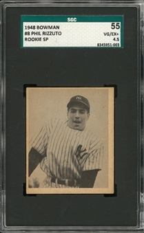 1948-1954/55 Bowman and Parkhurst Graded Hall of Famers Pair (2 Different) – Including Rizzuto and Sawchuk